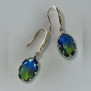 Blue and Green Drop Earrings